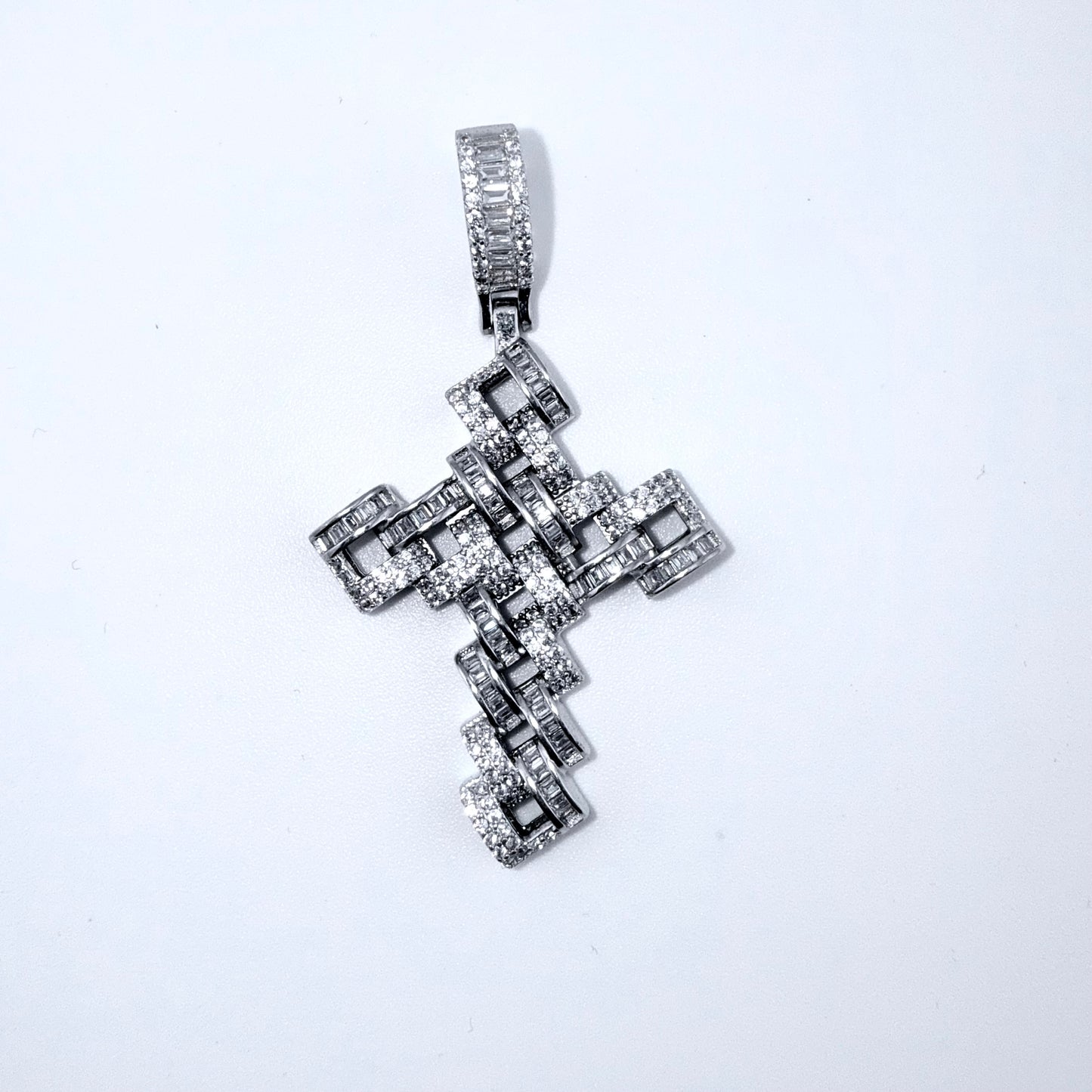 Real 925 Sterling Silver CZ Cross Pendant