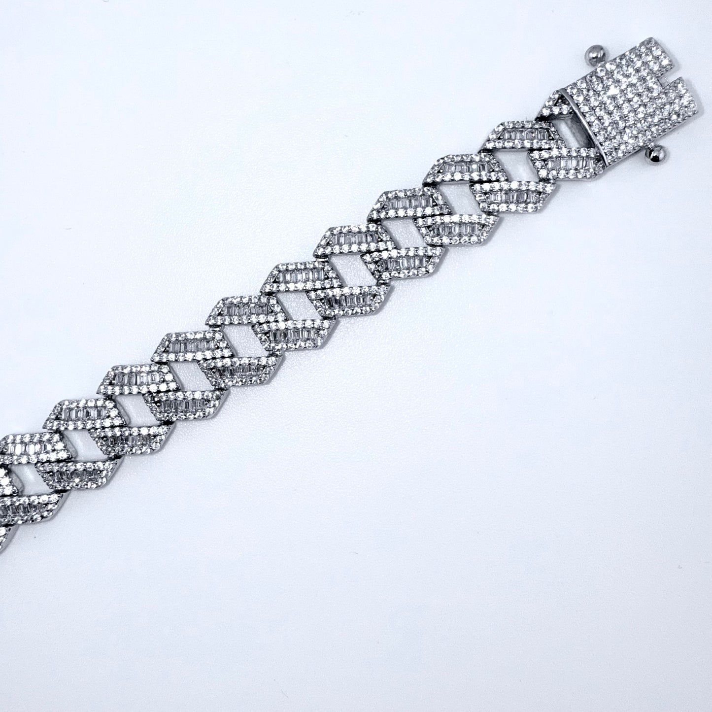 925 Sterling Silver Bracelet Iced Out- 11mm