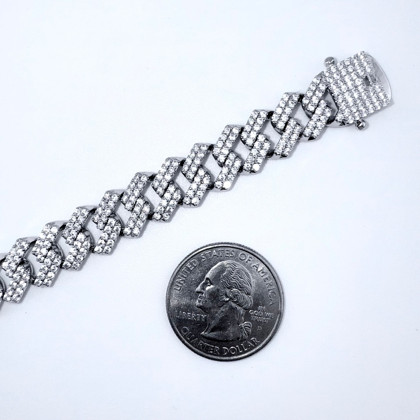 925 Sterling Silver Bracelet Iced Out- 11mm