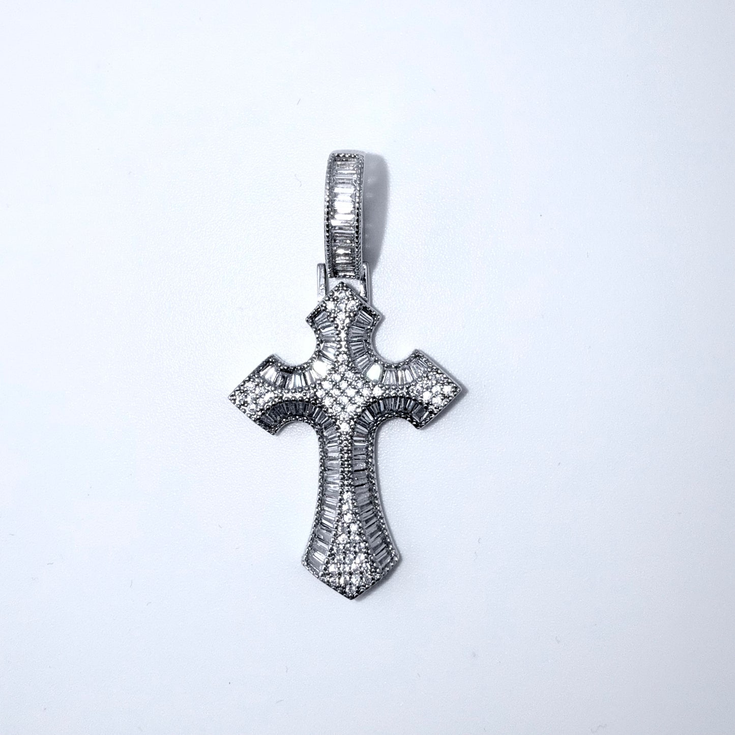 Real 925 Sterling Silver CZ Cross Pendant