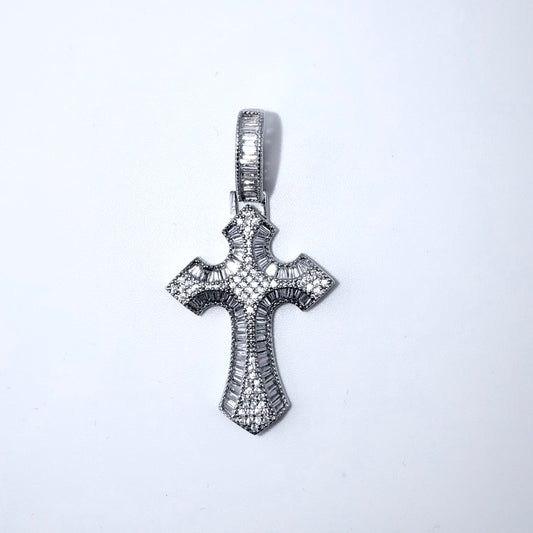 Real 925 Sterling Silver CZ Cross Pendant