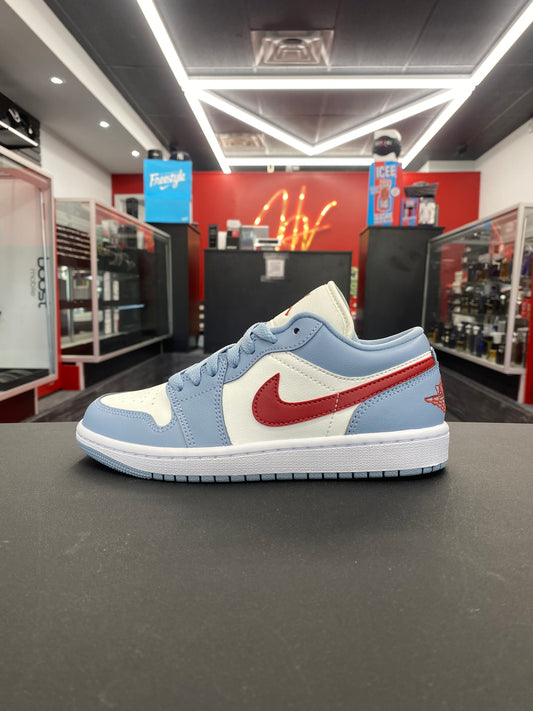 Wmns Air Jordan 1 Low “Blue Whisper Dune Red”