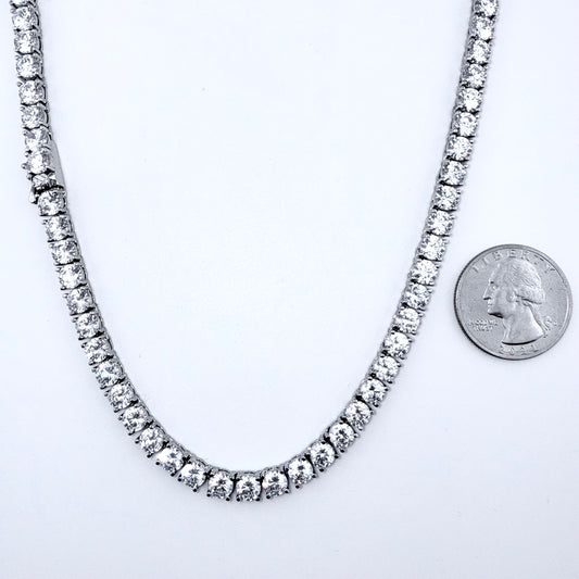 925 Sterling Silver Tennis Chain Necklace CZ- 5mm