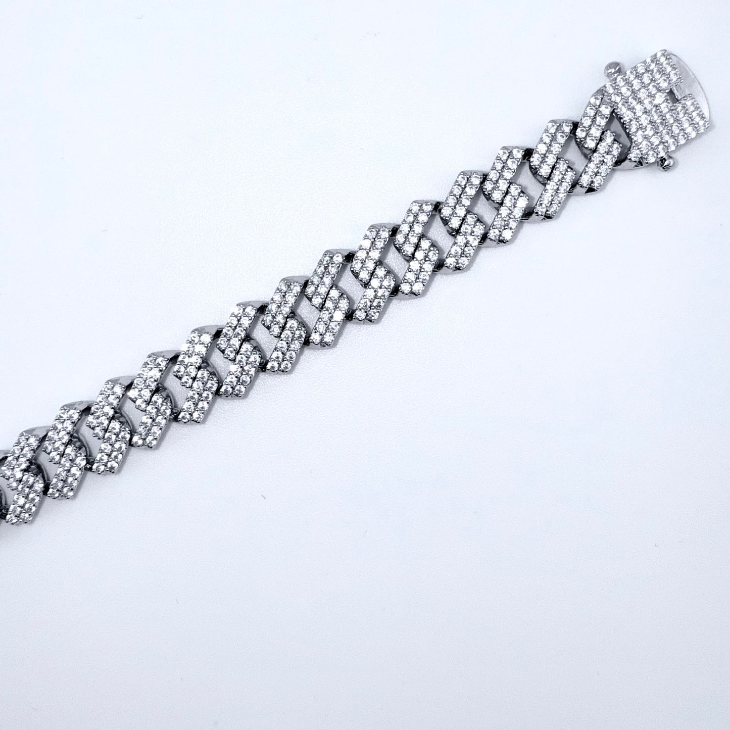 925 Sterling Silver Bracelet Iced Out- 11mm