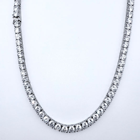 925 Sterling Silver Tennis Chain Necklace CZ- 5mm
