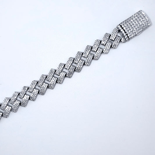 925 Sterling Silver Bracelet Iced Out- 10mm
