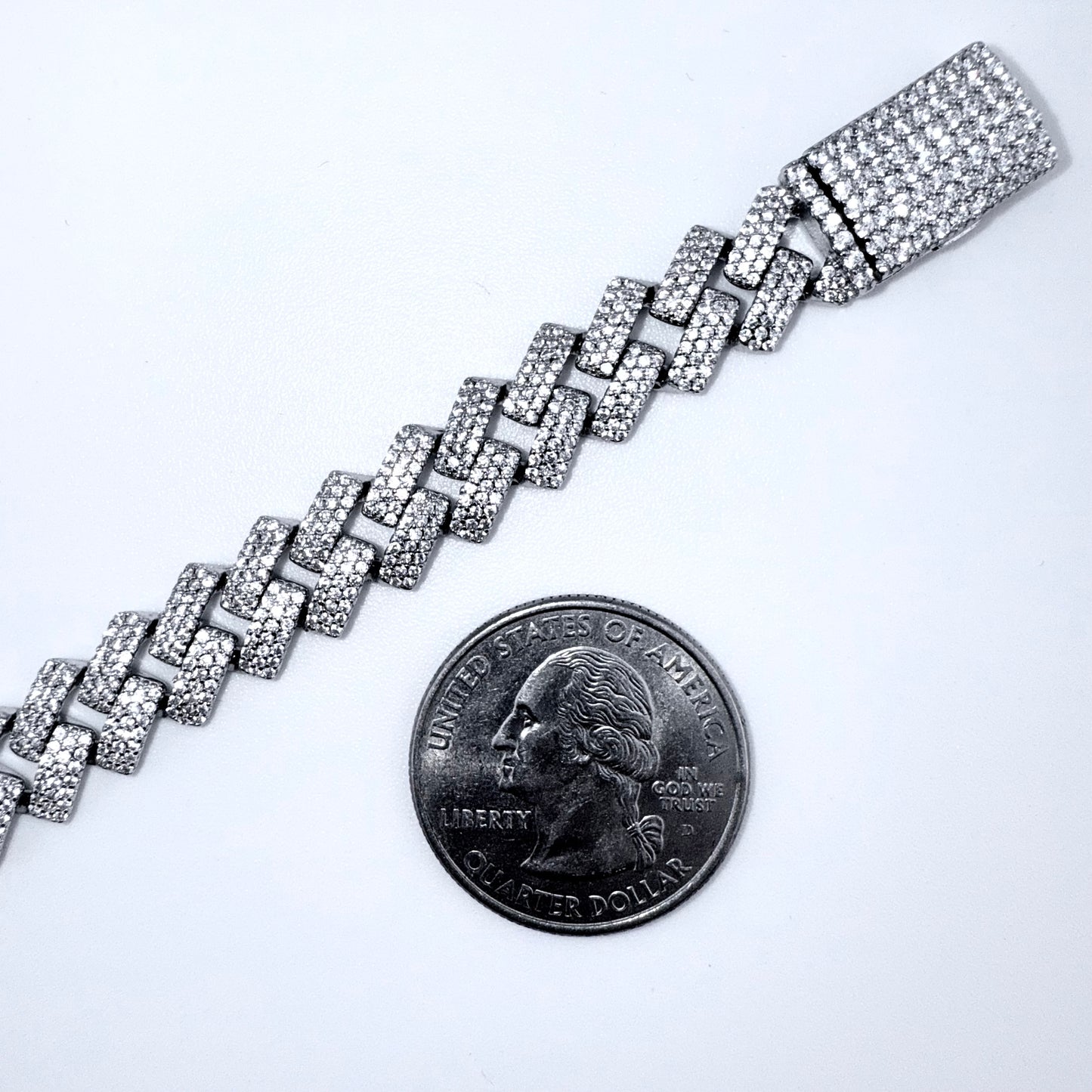 925 Sterling Silver Bracelet Iced Out- 10mm