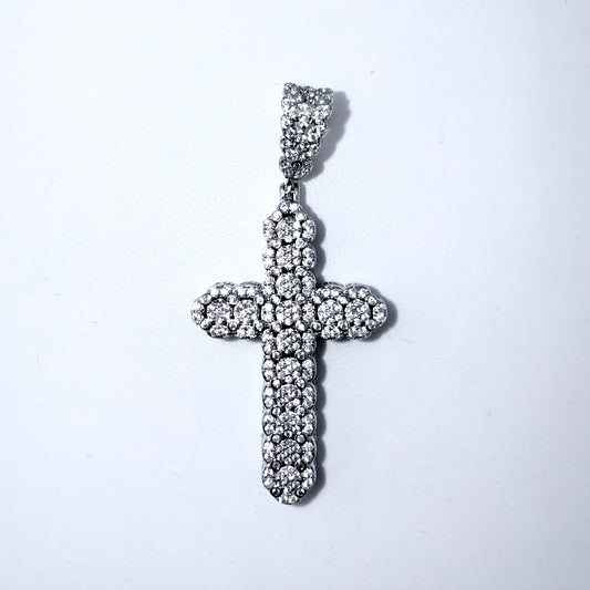 Real 925 Sterling Silver CZ Cross Pendant
