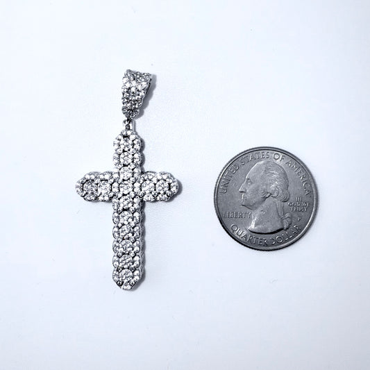 Real 925 Sterling Silver CZ Cross Pendant