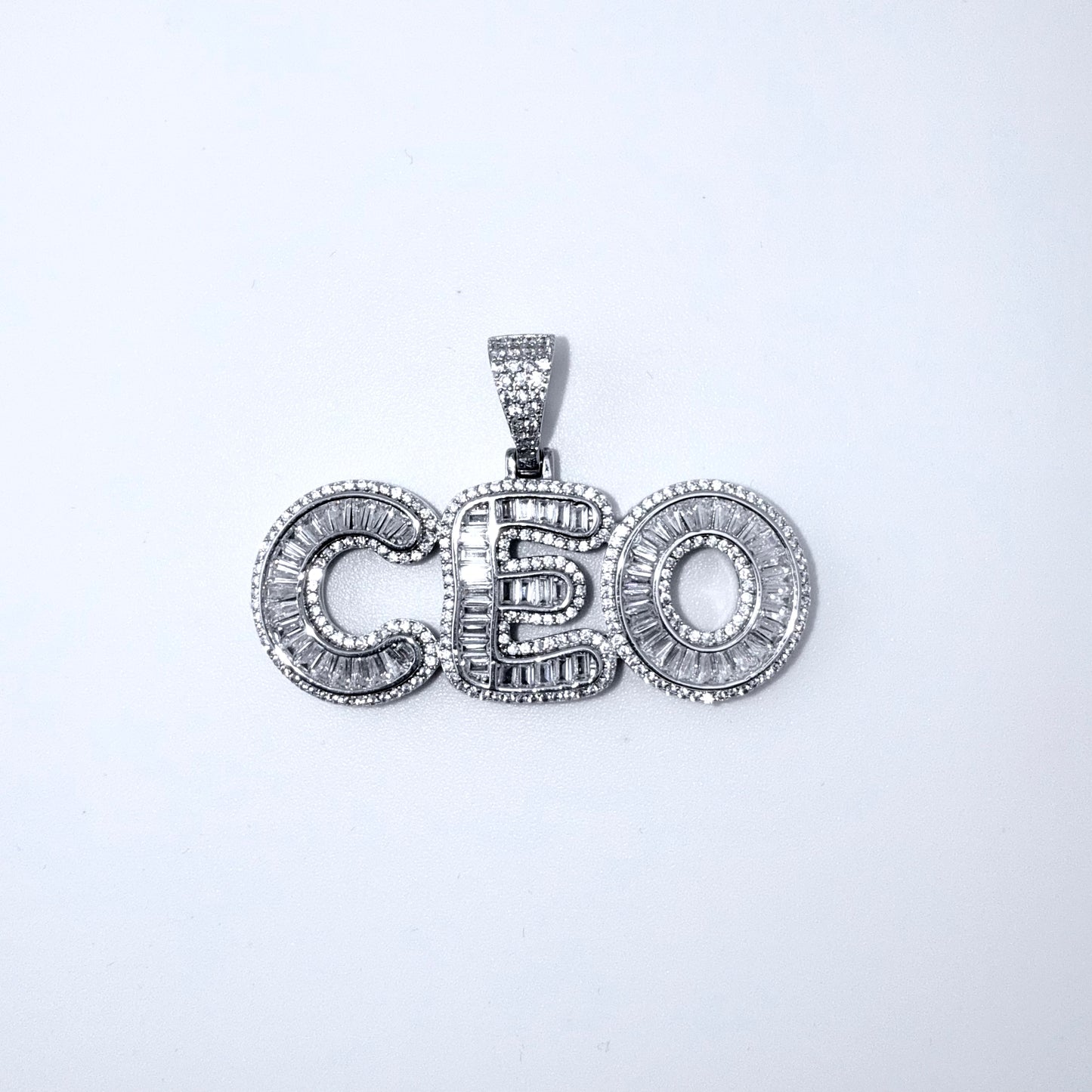 Real 925 Sterling Silver CZ CEO Pendant
